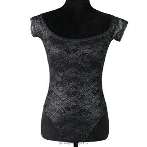 Victoria's Secret Black Lace Off-Shoulder Bodysuit